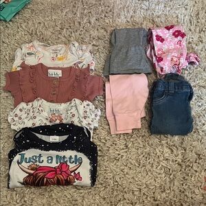 RANDOM BUNDLE - baby girl bodysuits & leggings/jeans